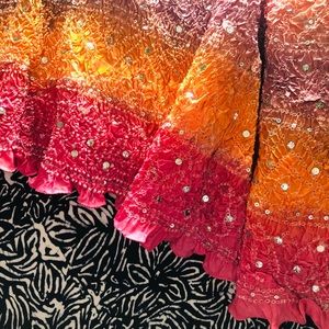 MADE IN INDIA SILK SCRUNCHY MIDI SKIRT